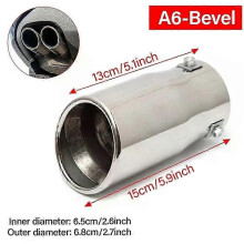 (Bevel)Suitable Car Auto Muffler Steel Stainless Trim Tail Tube Vehicle Exhaust Pipe Tip Auto Replacement