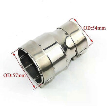 (OD 54-57)Suitable Universal Car Stainless Steel Standard Exhaust Reducer Connector Pipe Tube 54mm out