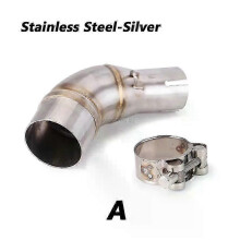 (Silver A)Suitable For YAMAHA YZF-R3 R25 MT-03 2015-2022 2021 Exhaust Pipe Middle Link Slip on Tubo