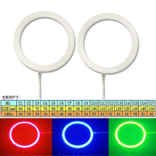 (106 mm – 57 LEDs) LED-Baumwolllicht-Angel-Eye-Ring, 60, 65, 70, 75, 80, 85, 90, 95, 100 mm, milchig-weißes,