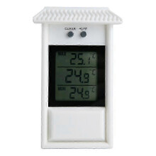 (Weißes) elektronisches Außenthermometer mit LCD-Bildschirm, wasserdicht, Temperaturanzeige - Weiß
