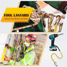 12 Pack Tool Lanyard with Single Metal Buckle and Adjustable Loop End, Standard Length, with Aluminum Screw Lock Yellow