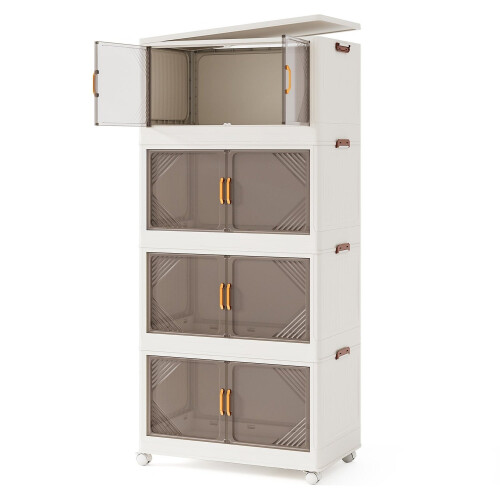 Stackable Storage Boxes with Wheels, 284L Capacity 1
