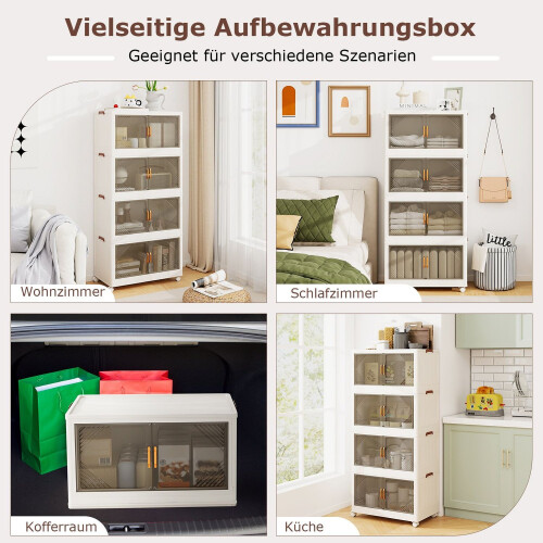 Stackable Storage Boxes with Wheels, 284L Capacity 2