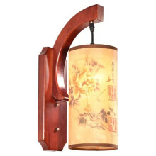 Elegancka Lampa Ścienna w Stylu Chińskim - Drewniana Lampa E27 do Różnych Wnętrz