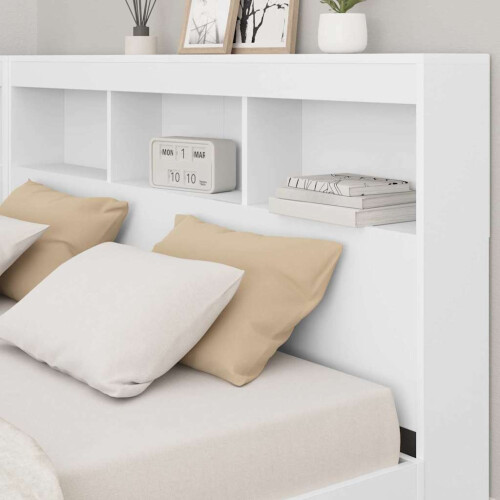 VidaXL vidaXL Storage Headboard with Shelf White 140 cm Engineered Wood 1