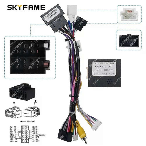 (Kabel Canbus 720) Gilt für Kfz-16-poligen Kabelbaumadapter Canbus-Box-Decoder Android-Radio Stromversorgung 2