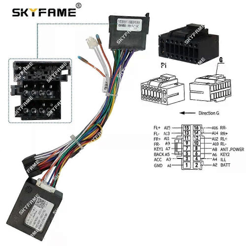 (Komplettes Set A WC) Gilt für 16-poligen Kfz-Kabelbaumadapter, Canbus-Box-Decoder, Android-Radio-Stromkabel 1