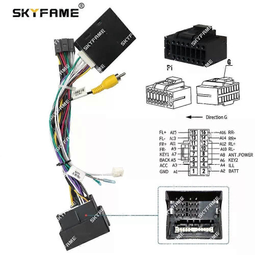 (Komplettes Set A WC) Gilt für 16-poligen Kfz-Kabelbaumadapter, Canbus-Box-Decoder, Android-Radio-Stromkabel 2