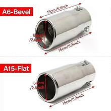 (Bevel)Suitable Universal Car Exhaust Pipe Tip Muffler Steel Stainless Trim Tail Tube Vehicle Auto Replacement