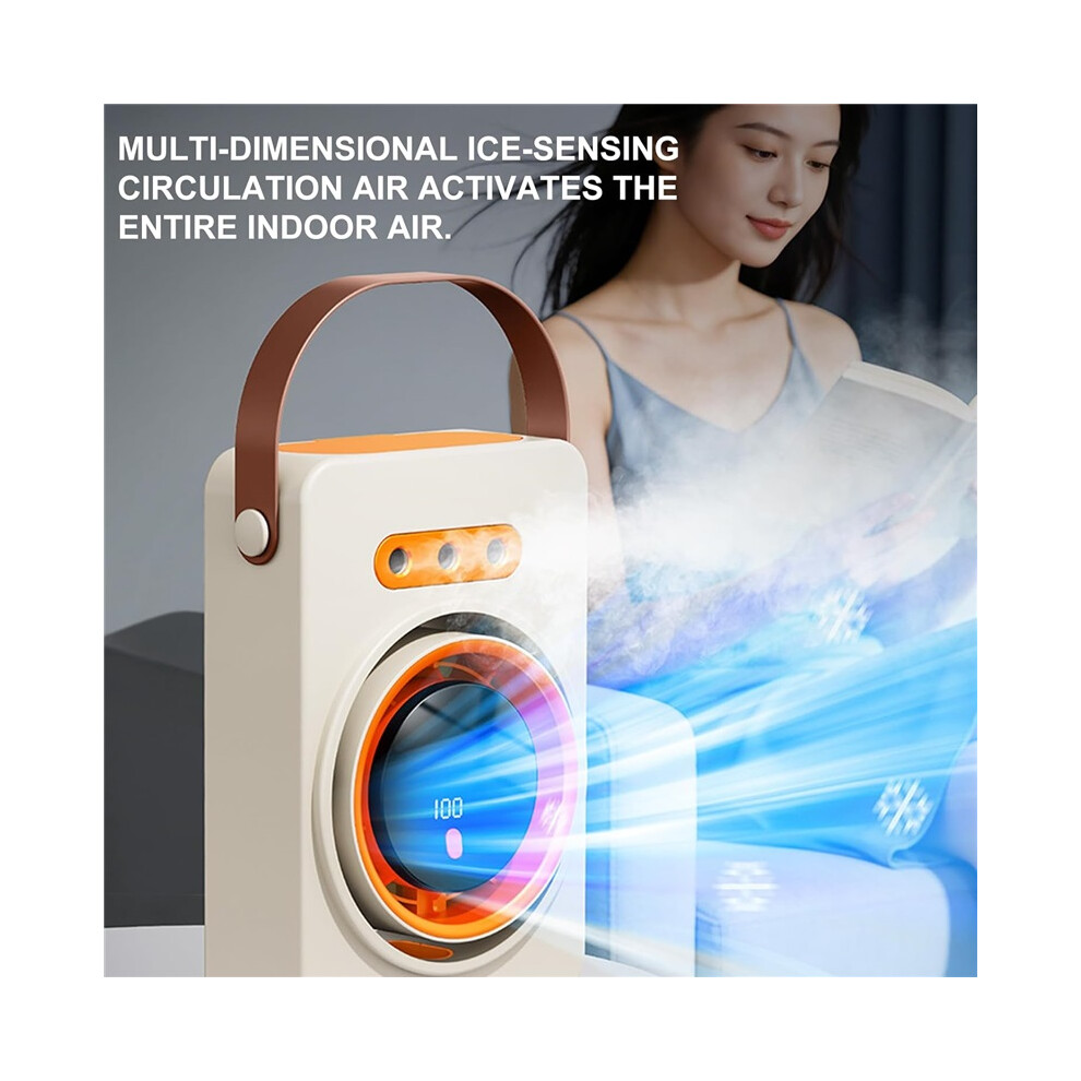 Portable Evaporative Air Cooler Fan, Small Desktop Air Conditioner With Humidifier Function For Desk And Table Use 8585819110901