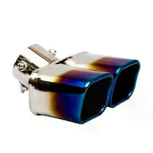 (innet 60mm B)Suitable Muffler Tip Double Outlet Universal Square Exhaust Tip Car Exhaust Pipe Stainless