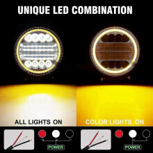 Gilt für 2 x 4 Zoll 200W LED-Arbeitsscheinwerfer-Kombination Spot Flutlicht Offroad-Fahren bernsteinfarbene