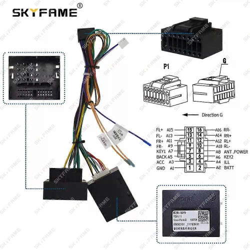Gilt für 16-poligen Kfz-Kabelbaumadapter, Canbus-Box-Decoder, Android-Radio-Stromkabel für Ford Mondeo 1