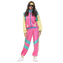 (Style2 Damen-M) Retro-Kostüm für Paare im Stil der 60er und 70er Jahre – perfekt für Karneval, Halloween,