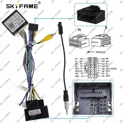 Gilt für Auto-Android 16-Pin-Kabelbaum mit Canbus-Box-Adapter-Decoder für MG Extender Maxus 1