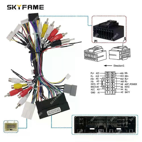 Simplesoft Kfz-16-Pin-Kabelbaumadapter, Canbus-Box, Android-Radio-Stromkabeldecoder für Hyundai 1