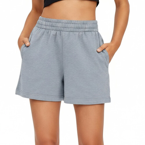 Women's  drawstring pocket athletic shorts, comfortable-Black M 1