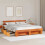 VidaXL vidaXL Bed Frame with Headboard Wax Brown 200 x 200 cm Solid Pine Wood 2