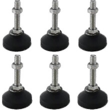 6er-Pack D40 x M8 x 50 mm verstellbare Schwenkbeine, neigbare Nylonbasis, selbstnivellierende Füße,