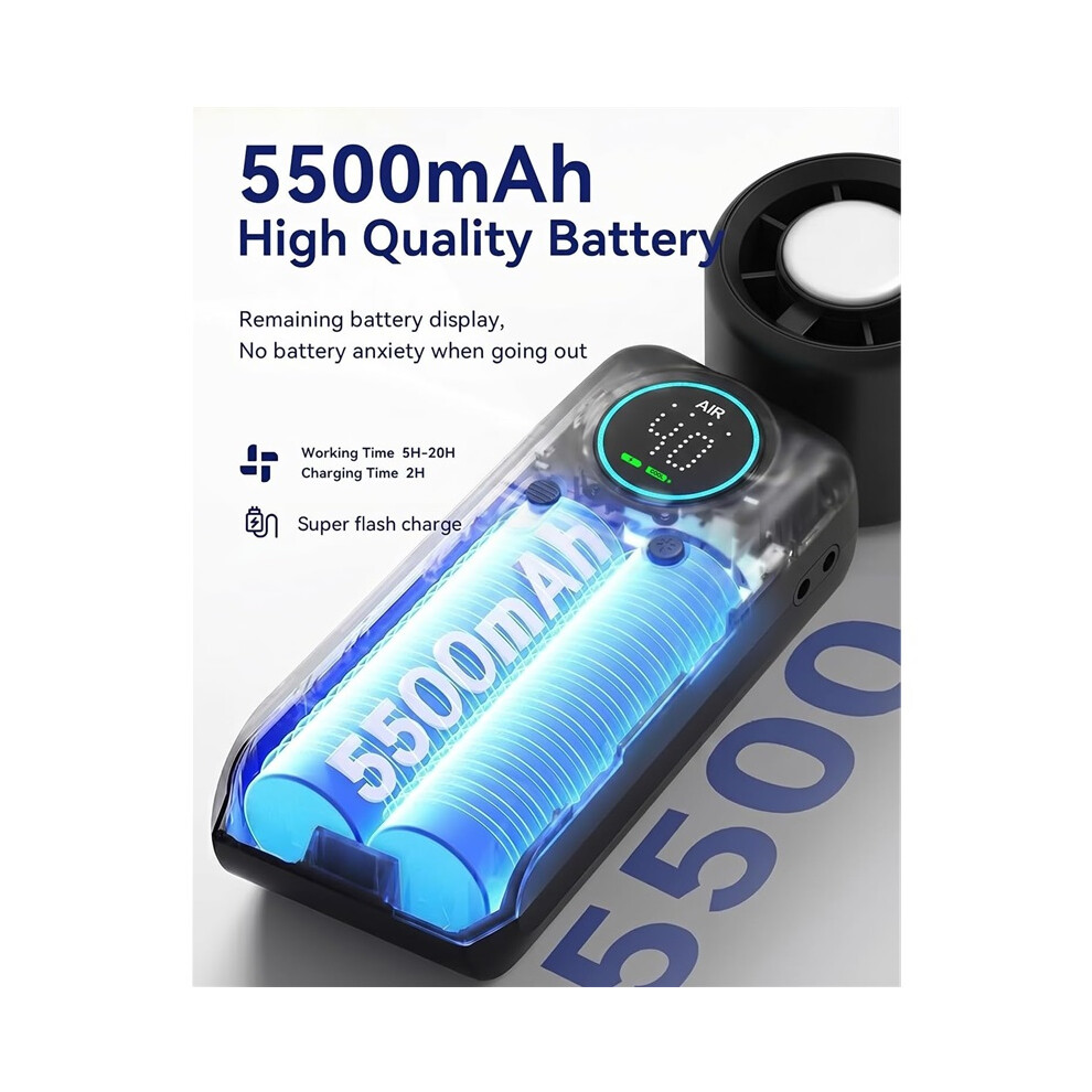 Handheld Turbo Fan With Ice Cooling Function, High-Speed Rechargeable Personal Fan, Portable Neck And Pocket Fan With Long Battery Life 8580863448475
