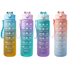 (Pink) 900ml Frosted Water Bottle Outdoor Sport Travel Gym Drinking Bottles Kettle