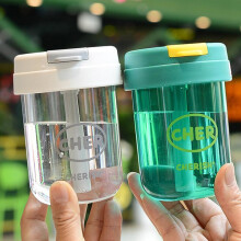 (Blue) 300ml Mini Straw Water Bottle Anti-Fall Cute Coffee Tea Cup Drinkware Outdoor Portable Sport Water Bottle Cup