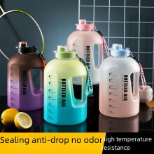(1.6l transparent pink, 2.2L-1.5L) 2023 Summer Gradient Sports Water Bottle Large Capacity Portable Trendy Design