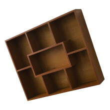 Antique Hanging Shelf Natural Wood Wall Mounted Storage Rack-L