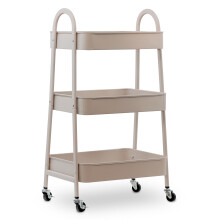 GEEZY 3 Tier Storage Trolley Cart with Mesh Baskets Lockable Wheels Home Kitchen Craft