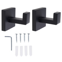 2 Black Matte Finish Hook With Round Edges Safe And Stylish For