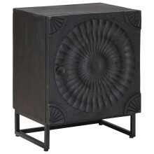 vidaXL Handmade Bedside Cabinet Black 40 x 30 x 50 cm Solid Mango Wood