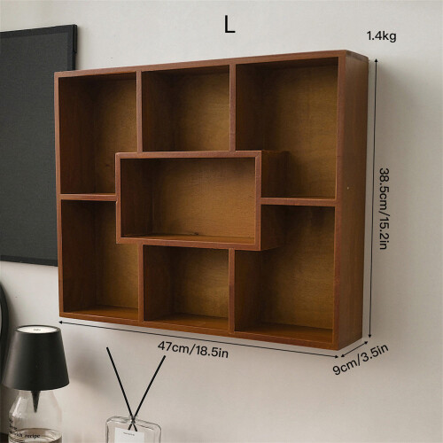 Wall Mounted Wood Floating Shelf Handcrafted Rack Decorative-S 1