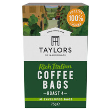Taylors of Harrogate Rich Italian Ground Coffee Bags 10 Enveloped Bags 75g (Pack of 3)