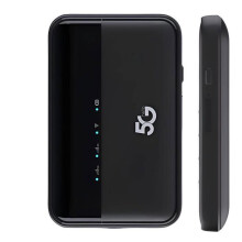 Portable router, 5G, Wi-Fi 6, Bluetooth 5.1, SIM card slot, dual band, 10,000 mAh, easy to use, black