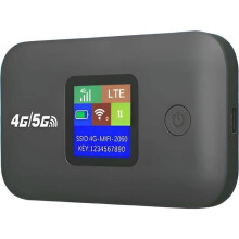 Draagbare router, Wi-Fi, 4G/5G, snelle gegevensoverdracht, sterk signaal, verbinding met meerdere apparaten, grijs