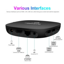 TV dekodér, multimediálny box, 8+128 GB, 4K, Wi-Fi, Bluetooth, HD kvalita obrazu a zvuku, s diaľkovým ovládaním, čierny