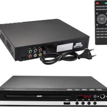 Portable DVD player, 1080P Full HD, HDMI/USB/AV, supports multiple playback formats, plug and play, black