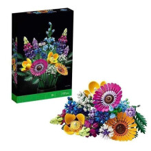 Bouquet en blocs, fleurs abondantes, 939 pièces, éducatif, décoration créative, cadeau, convient aux adultes et aux enfants