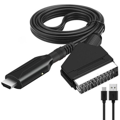 Μετατροπέας SCART σε HDMI, 1080p, Plug and Play, Φορητός, Καλώδιο 1m, για τηλεοράσεις, προβολ