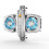Mobile phone cooler, dual fan, digital display, temperature control, silver 1