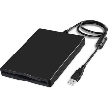 Lecteur de disquettes externe, compatible avec les disquettes 3,5 pouces, USB 2.0, lecture/écriture de disquettes 1,44 Mo/720 Ko, noir
