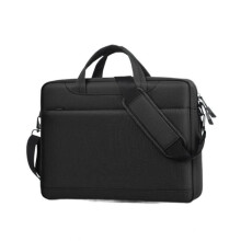 Sac à main pour ordinateur portable (15,6-16,1 pouces), grande capacité, polyester résistant et imperméable, noir.