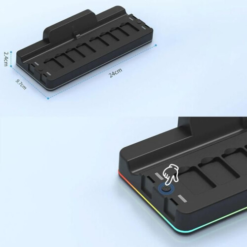 Caricabatterie portatile per console di gioco, convertitore video, compatibile con Switch, HDMI/USB 3.0/Type-C, portatile, nero 2