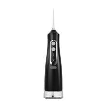 Dental water flosser, 4 cleaning modes, waterproof, 1500 mAh battery, USB charging, ergonomic design, portable, black