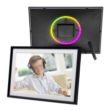 Digitale fotolijst, 10,1-inch HD-scherm, Wi-Fi, 32 GB, bediening via app, draagbaar, zwart