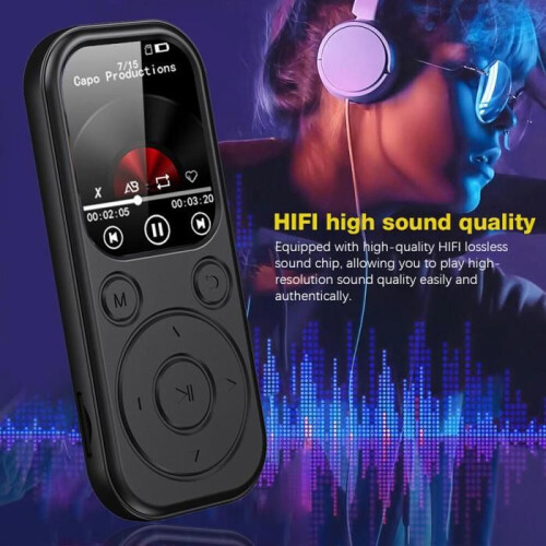 MP3 player, 128 GB, Bluetooth 5.4, 1.8-inch HD screen, portable, black 2
