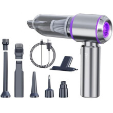Kabelloser Handstaubsauger, 100 W Leistung, 3 Saugstufen, 15.000 Pa Saugkraft, 6.000 mAh Akku, silber