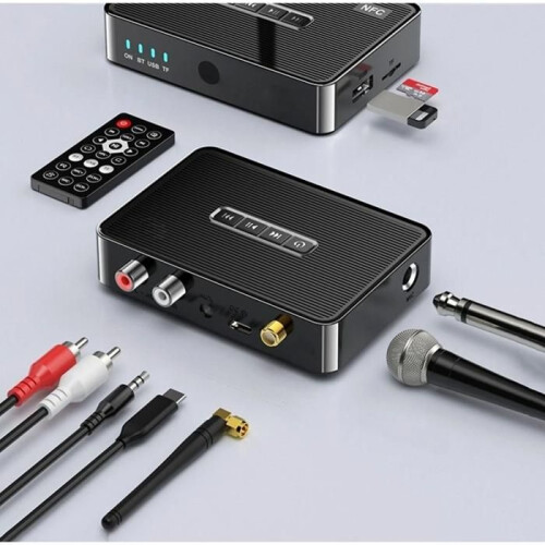 Προσαρμογέας Bluetooth, NCF, 3.5mm AUX/RCA/USB/TF/Μικρόφωνο 6.5mm, Μπαταρία 500mAh, Σύνδεση και Λε 1