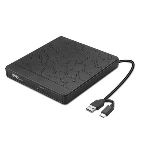 External optical drive, compatible with DVD/CD, SD/TF, USB 3.0/Type-C, widely compatible, plug and play, black